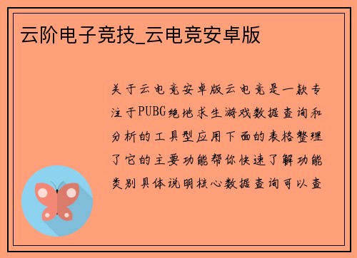 云阶电子竞技_云电竞安卓版